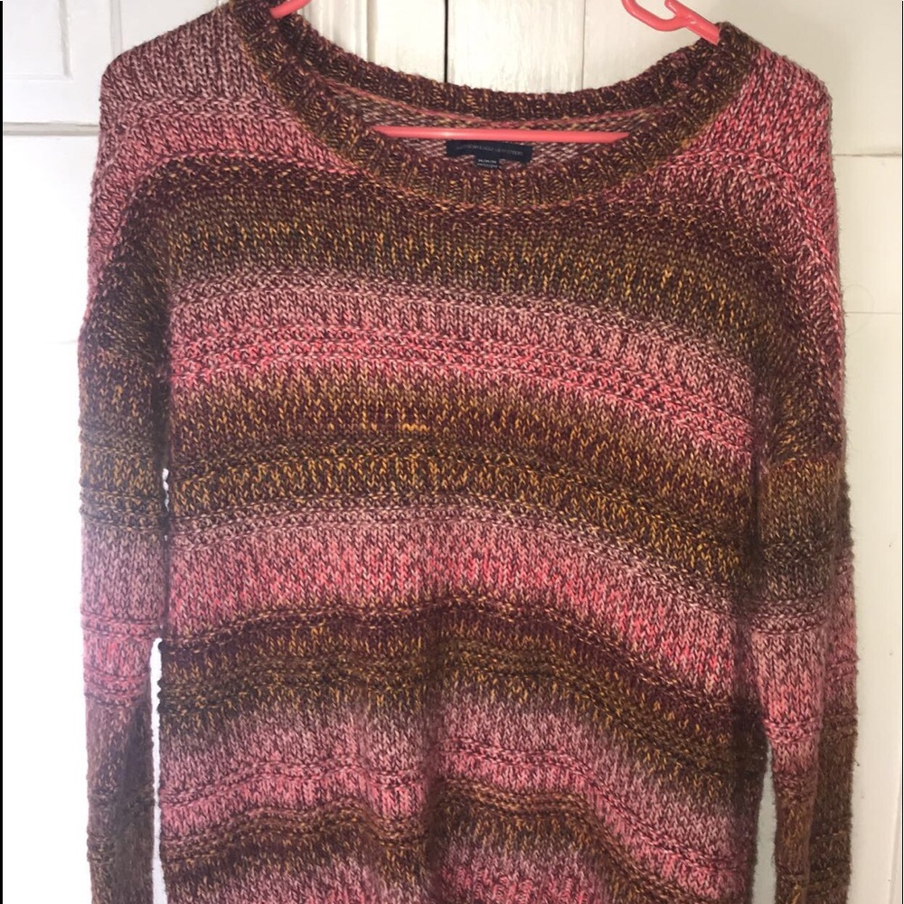 pink & brown sweater
